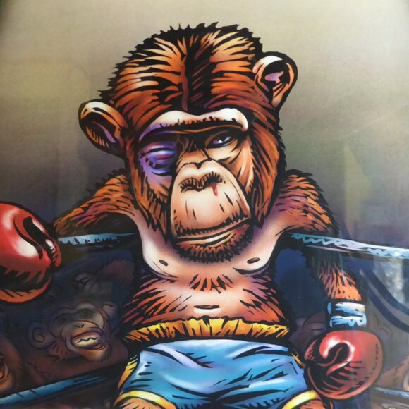 NEW 17 x 14 RAGING MONKEY” BOXING APE FRAMED ARTWORK PRINT CHET PHILLIPS SIGNED - Picture 5 of 13